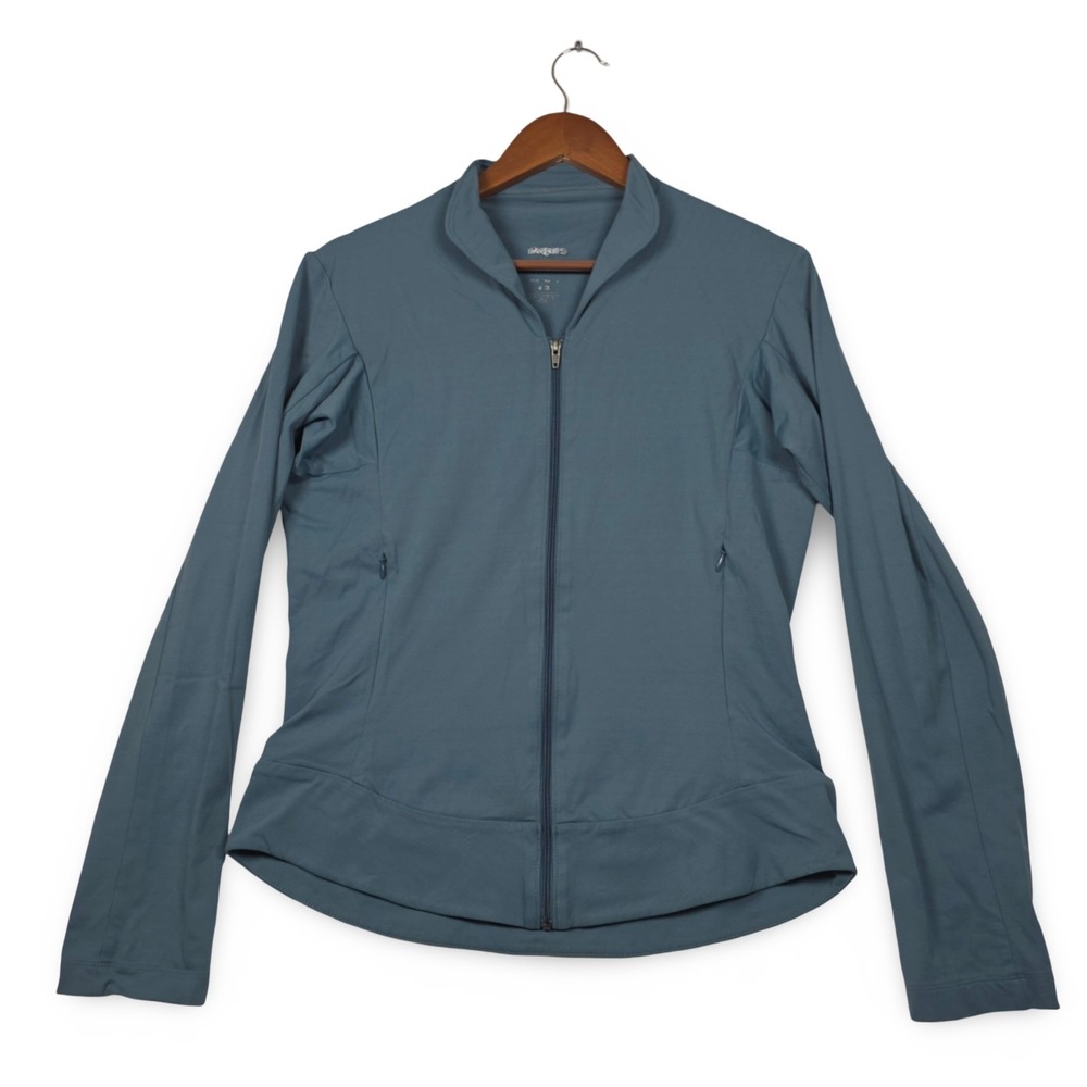 Patagonia‎ Morning Glory Jacket Womens Large Slate Blue Yoga Run Full Zip 32735